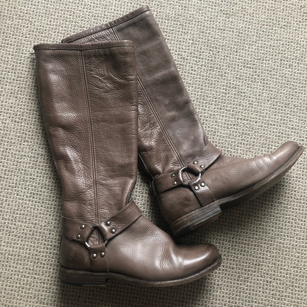 Frye tall phillip harness boots